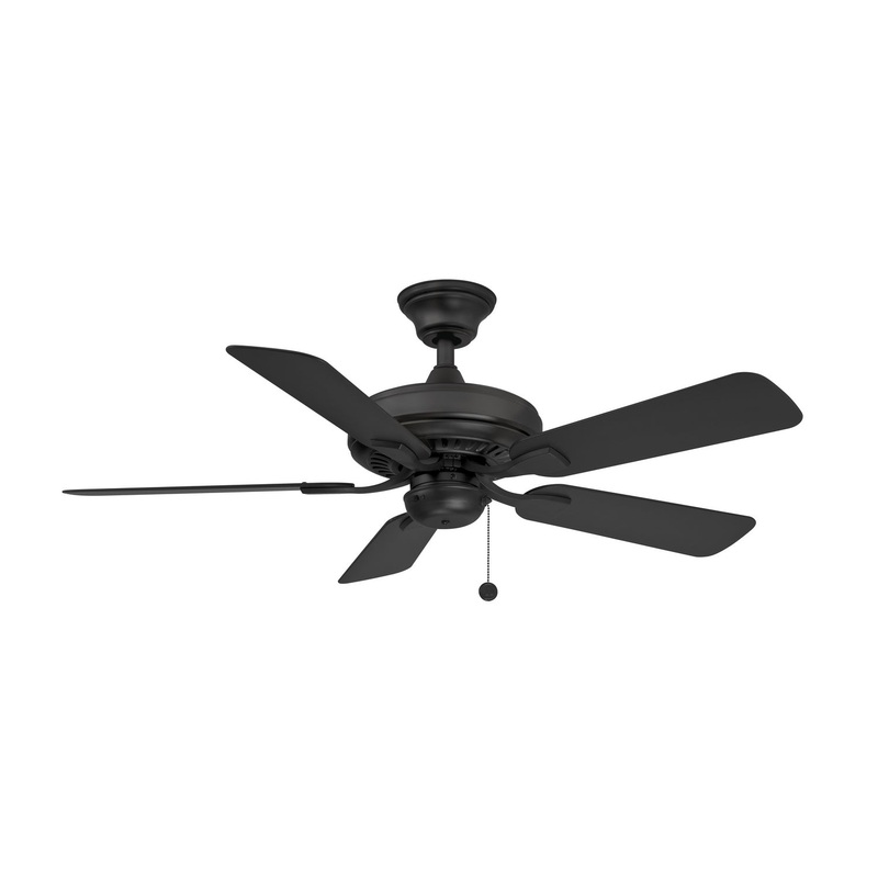 5-blade Edgewood Ceiling Fan by Fanimation (Wet Rated) 44″ Black/Black