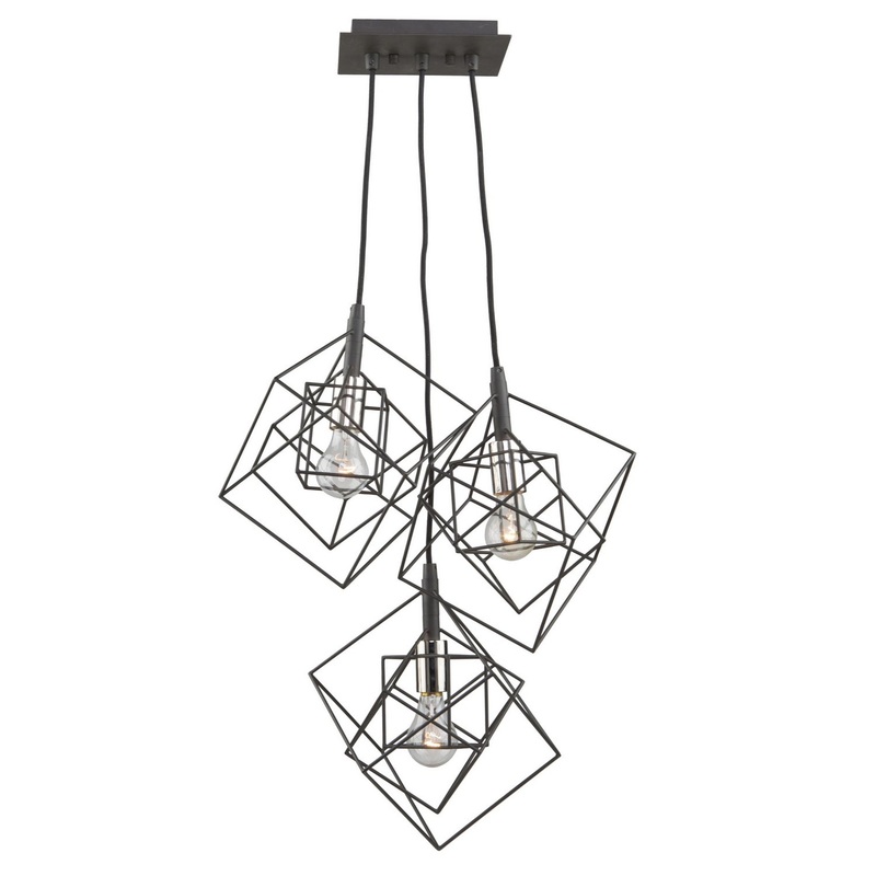 Artistry Multi-Light Chandelier – Matte Black & Polished Nickel / 3-Light