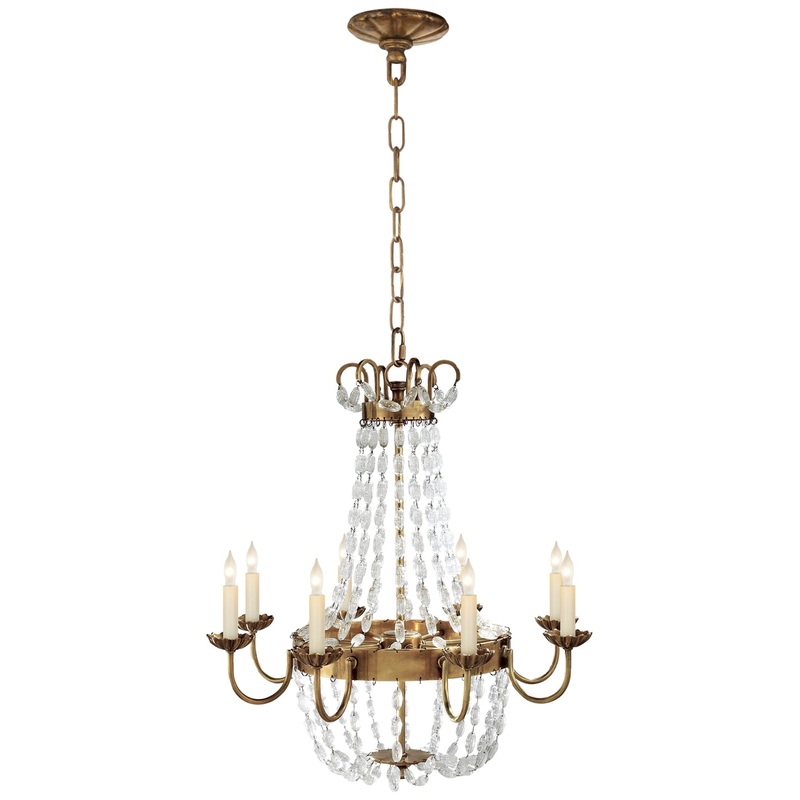 Eight Light Chandelier from the Paris Flea Market Collection in Antique-Burnished Brass Finish by Visual Comfort Signature