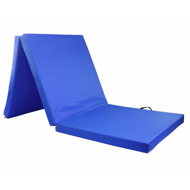 Folding Exercise Floor Mat Dance Yoga Gymnastics Training Home Judo Pilates Gym – Blue
