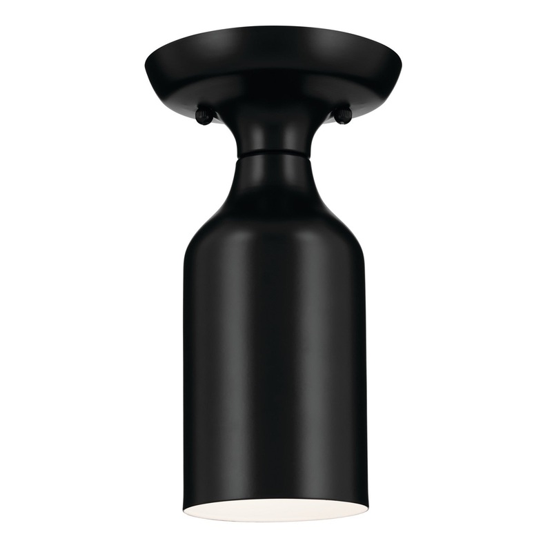 Kichler 52598BK One Light Semi Flush Mount, Black