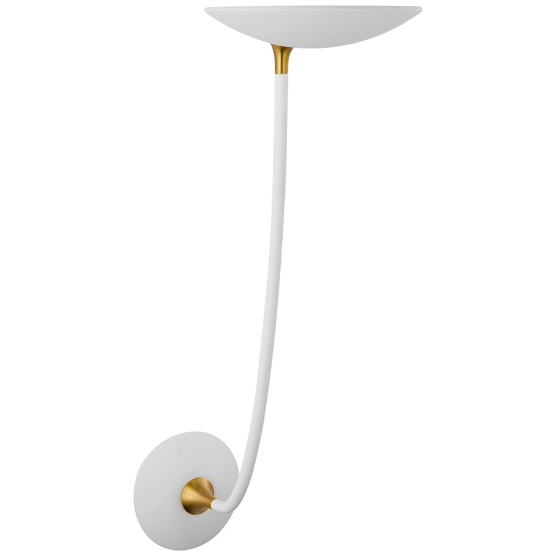 LED Wall Sconce from the Keira Collection in Matte White And Hand-Rubbed Antique Brass Finish by Visual Comfort Signature