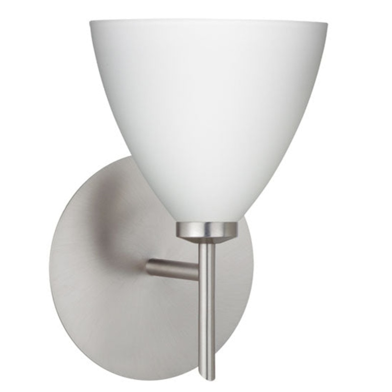 One Light Wall Sconce from the Mia Collection in Satin Nickel Finish by Besa