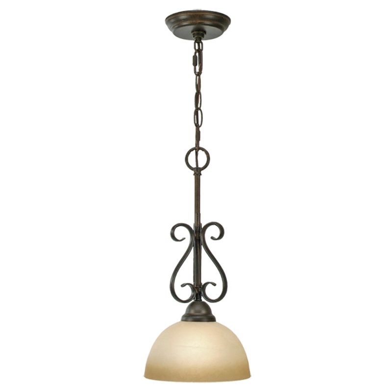 Riverton Mini Pendant in Peppercorn with Linen Swirl Glass