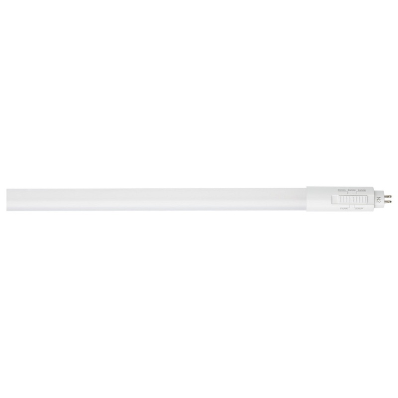 12 Watt 2 Foot T5 LED – CCT Selectable – G5 Base – Type B – Ballast Bypass – Single or Double Ended Wiring – White Finish – 120-277 Volt Light Bulb by Satco