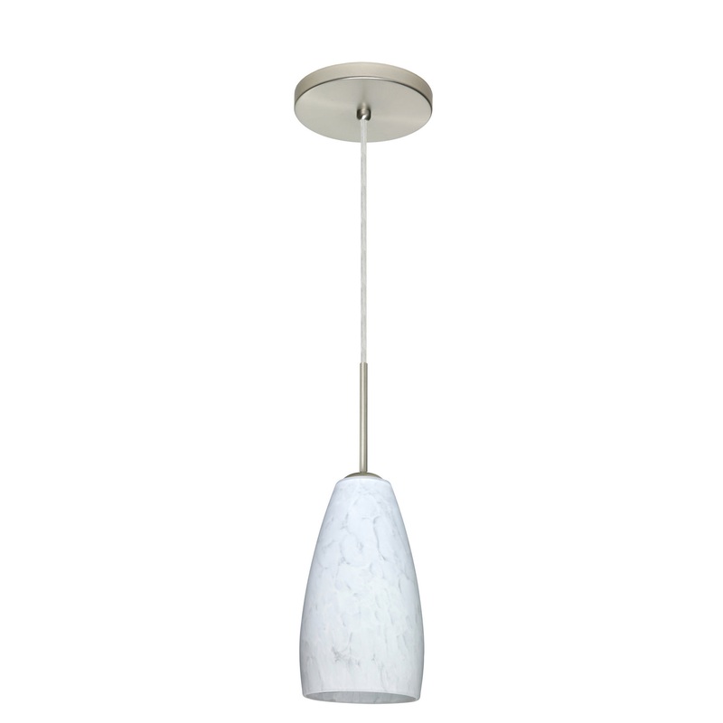 Besa 1BT-150919-HAL-SN Chrissy One Light Pendant Satin Nickel (Discontinued)