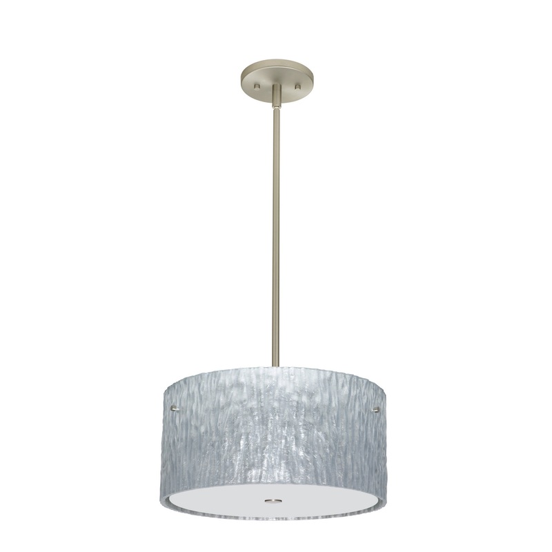 Besa 1KT-4008SS-LED-SN Tamburo Three Light Pendant Satin Nickel (Discontinued)