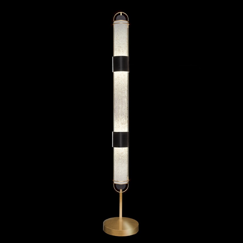 Bond 72″H Floor Lamp Black & Gold/Bahama Sand