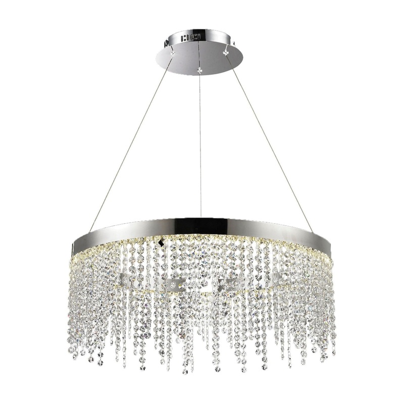 Chrome Geometric Crystal Pendant Chrome