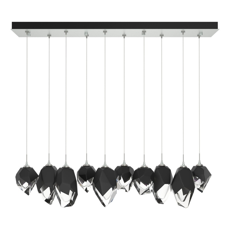Chrysalis 10-Light Mixed Crystal Pendant Vintage Platinum Black Crystal (BP)