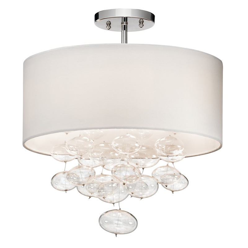 Kichler 83239 Three Light Semi Flush Mount, Chrome
