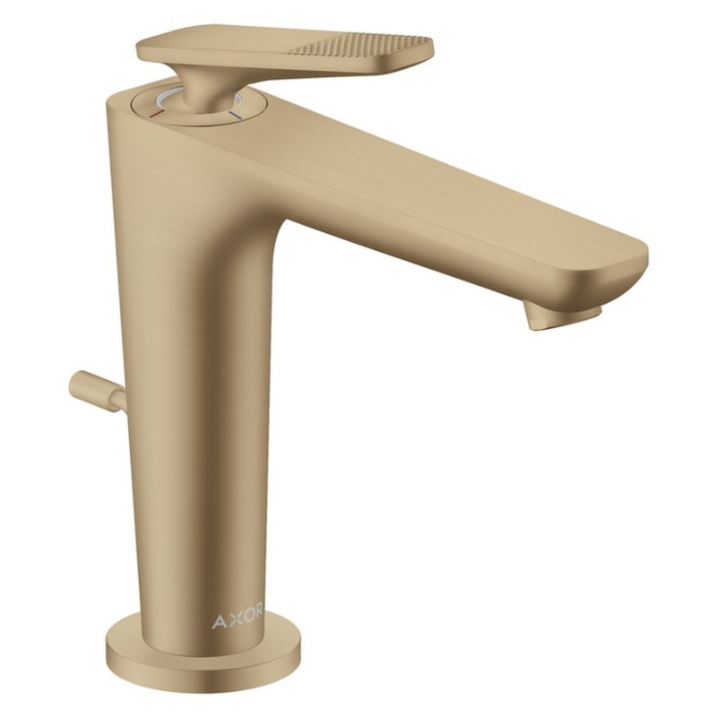 Lavatory Faucet Citterio C 125 1 Lever Cubic Cut ADA WaterSense Brushed Bronze 1.2 Gallons per Minute Deck Mount Pop-Up 1 Hole CoolStart EcoRight AirPower Comfort Zone