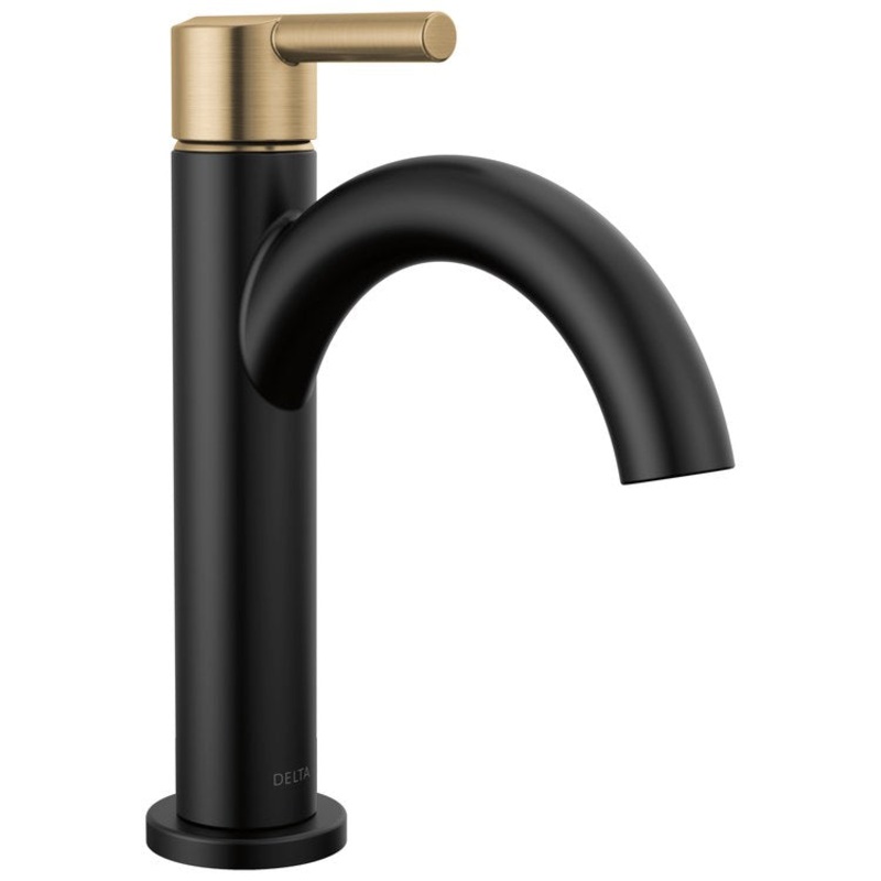 Lavatory Faucet Nicoli 1 Lever ADA WaterSense Matte Black/Brilliance Champagne Bronze 1.2 Gallons per Minute 4-1/4 Inch