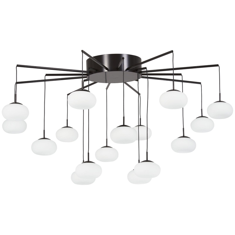 LED Chandelier(Convertible To Semi Flush) from the George’S Web Collection in Bronze W/Gold Dust Finish by George Kovacs