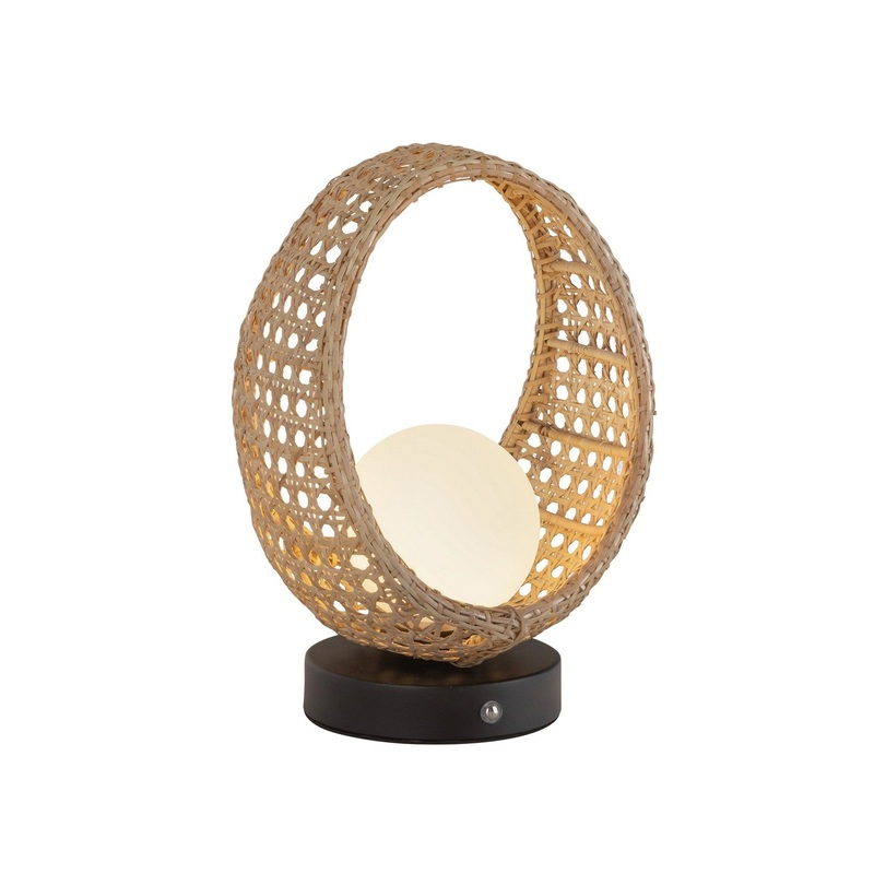 LED Table Lamp from the Lanai Collection in Black/Opal Glass Finish by Kuzco Lighting