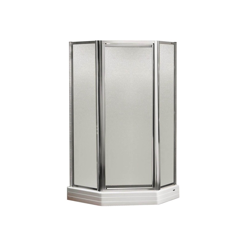 MAAX 137730-965-084-000 Silhouette Plus Neo-angle 38 x 38-40 x 40 x 70 in Pivot Shower Door for Corner Installation with Hammer glass in Chrome