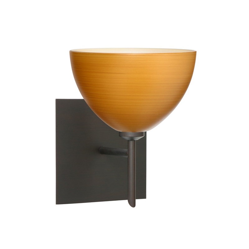 One Light Wall Sconce from the Brella Collection in Bronze Finish by Besa