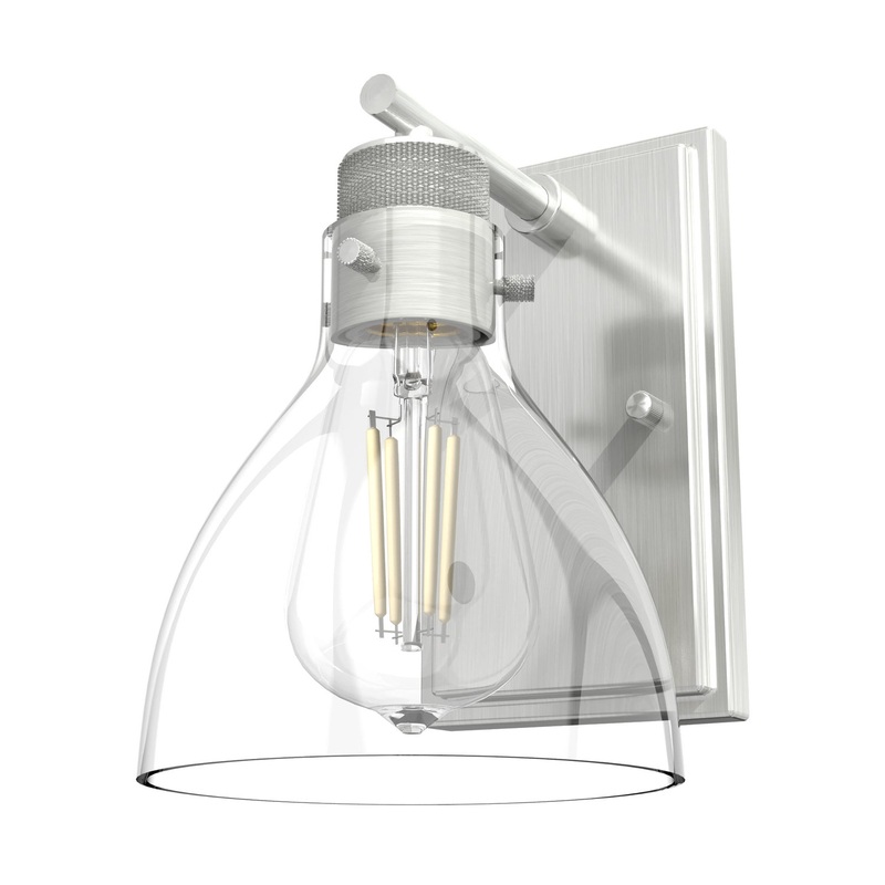 One Light Wall Sconce from the Van Nuys Collection in Brushed Nickel Finish by Hunter