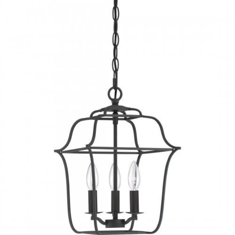 Quoizel GLY5203BA Gallery 3 light foyer ryl ebony Pendant