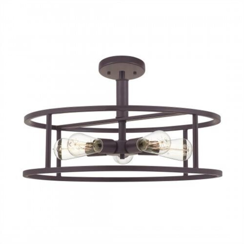 Quoizel NHR1720WT New Harbor Semi flush mount 5 light western bronze Semi-Flush Mount