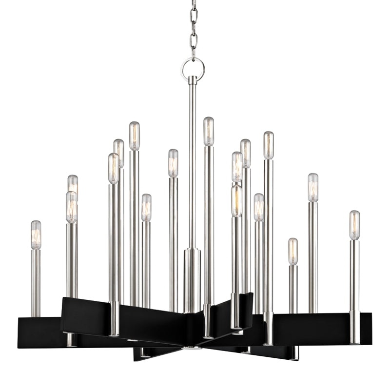 18 Light Chandelier from the Abrams Collection in Polished Nickel Finish by Hudson Valley