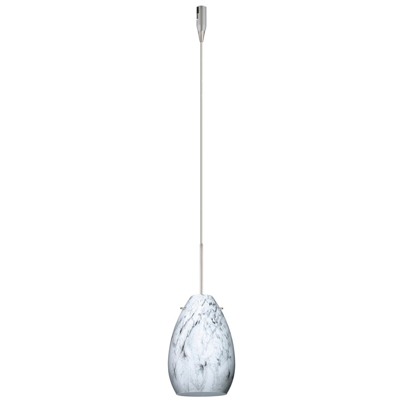Besa RXP-1713MG-SN Pera One Light Pendant Satin Nickel
