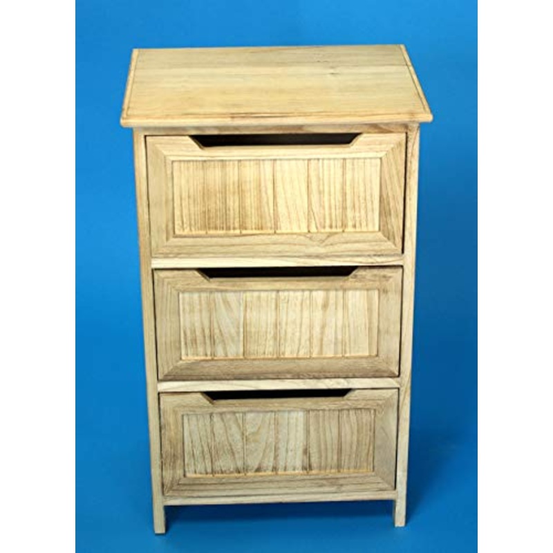 GeKi Trend – Cassettiera da bagno in legno, 3 cassetti, stile vintage, 41 x 68 cm