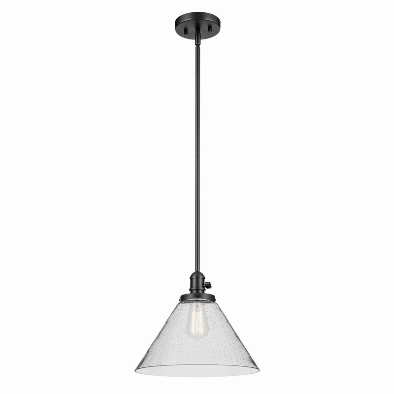 Kichler 43905BK One Light Pendant, Black