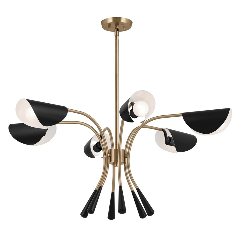 Kichler 52559CPZBK Six Light Chandelier, Champagne Bronze