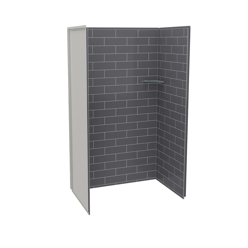 MAAX 107455-301-019 Utile 4832 Composite Direct-to-Stud Three-Piece Alcove Shower Wall Kit in Metro Thunder Grey