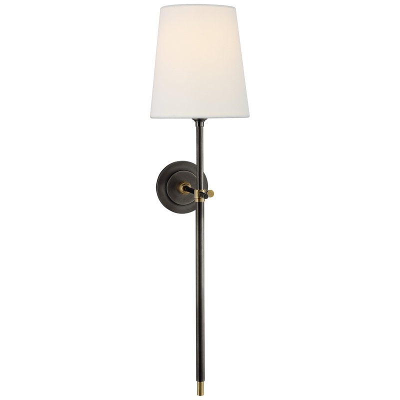 One Light Wall Sconce from the Bryant Collection in Bronze And Hand-Rubbed Antique Brass Finish by Visual Comfort Signature