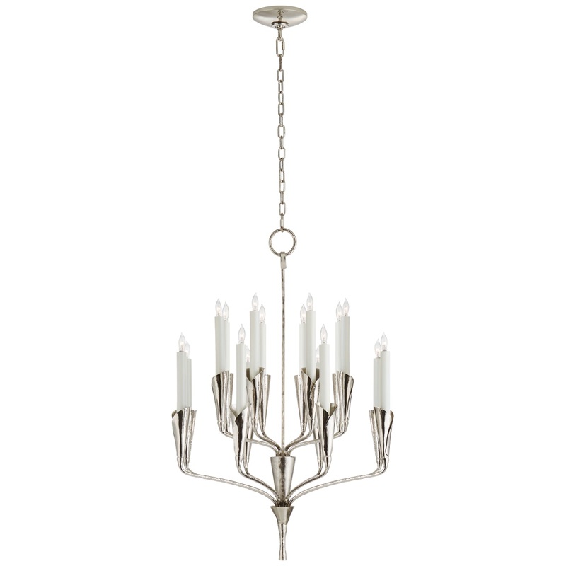 16 Light Chandelier from the Aiden Collection in Polished Nickel Finish by Visual Comfort Signature