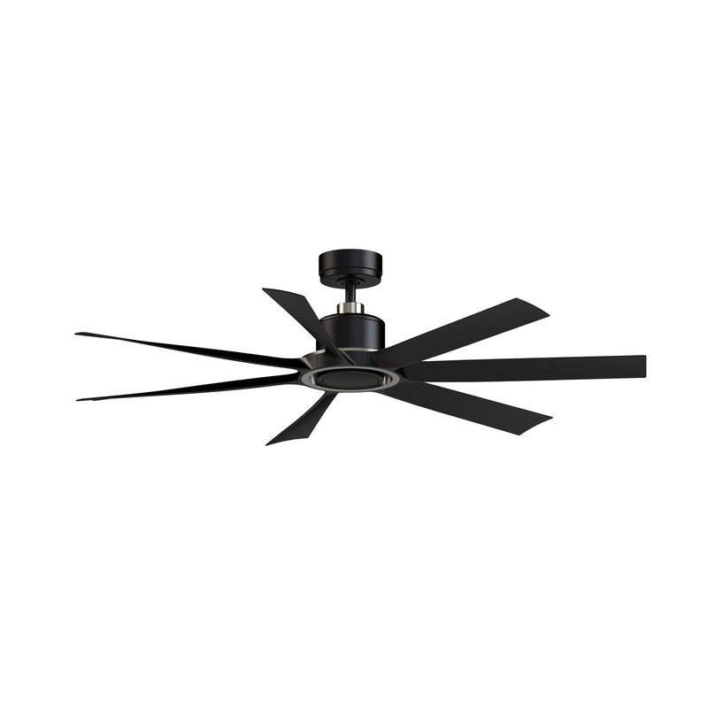 60″Ceiling Fan from the Lenzi Collection in Black w/Brushed Nickel Finish by Fanimation