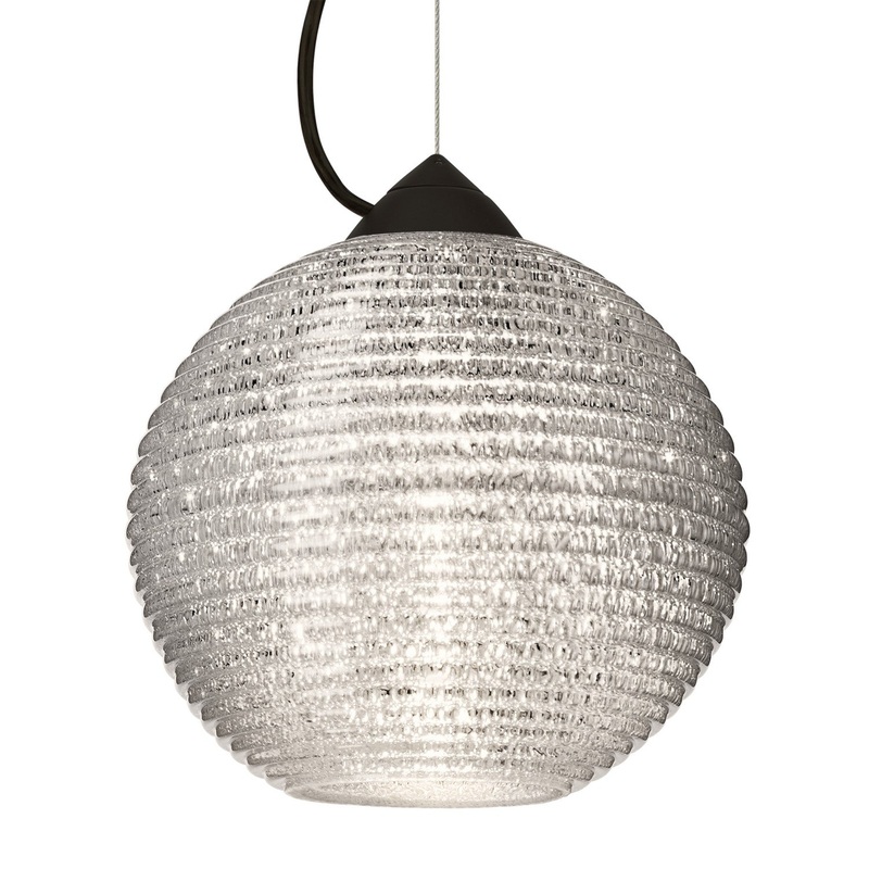 Besa 1KX-4616GL-BK Besa Kristall 8 Pendant One Light Pendant Black