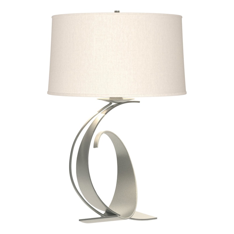 Fullered Impressions Large Table Lamp Vintage Platinum Flax Shade (SE)