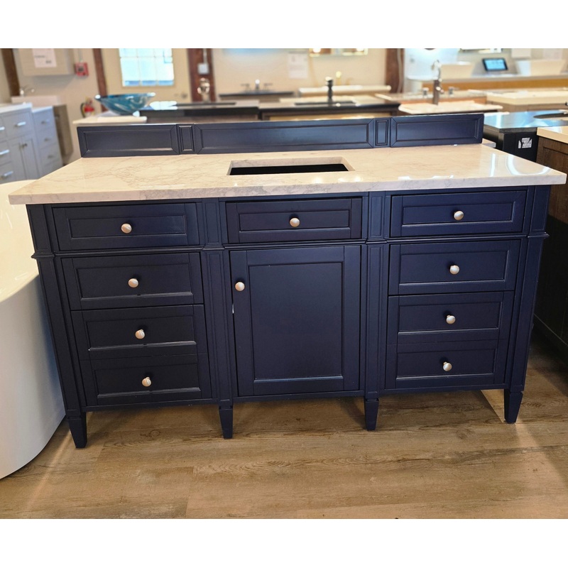 James Martin Vanities Brittany 60″ Single Basin Vanity Cabinet w/3CM Top & Mirror