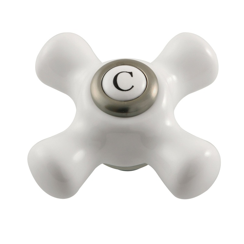Kingston KSH266PXSNC Cold Porcelain Cross Handle, Brushed Nickel