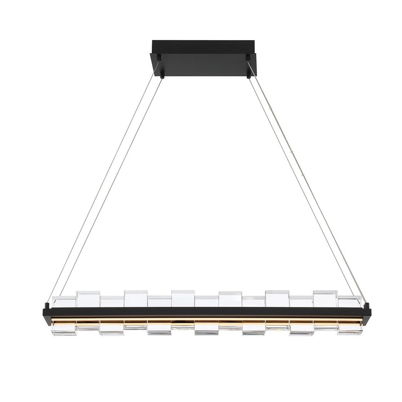 LED Island Chandelier from the Bruco Collection in Black Finish by Eurofase