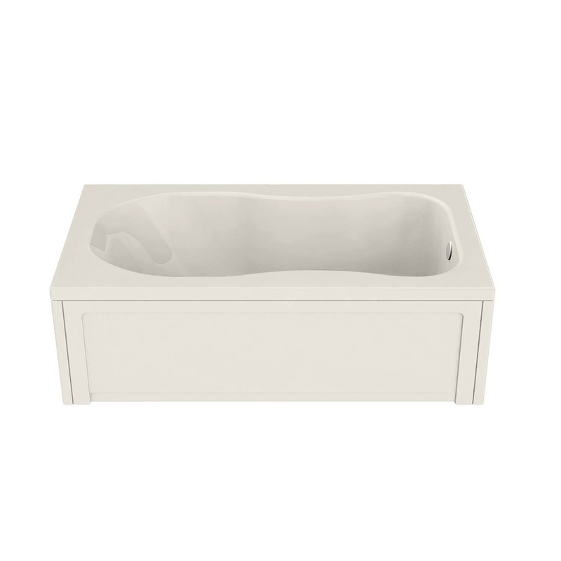 MAAX 101054-000-007-000 Topaz 6032 Acrylic Alcove End Drain Bathtub in Biscuit