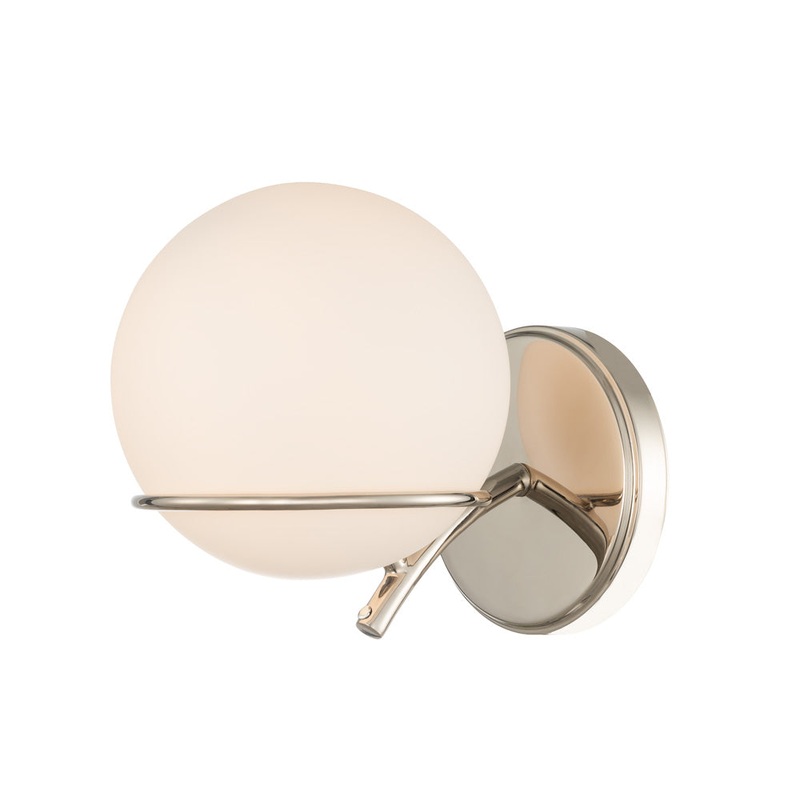 One Light Wall Sconce from the Everett Collection in Polished Nickel Finish by Kalco
