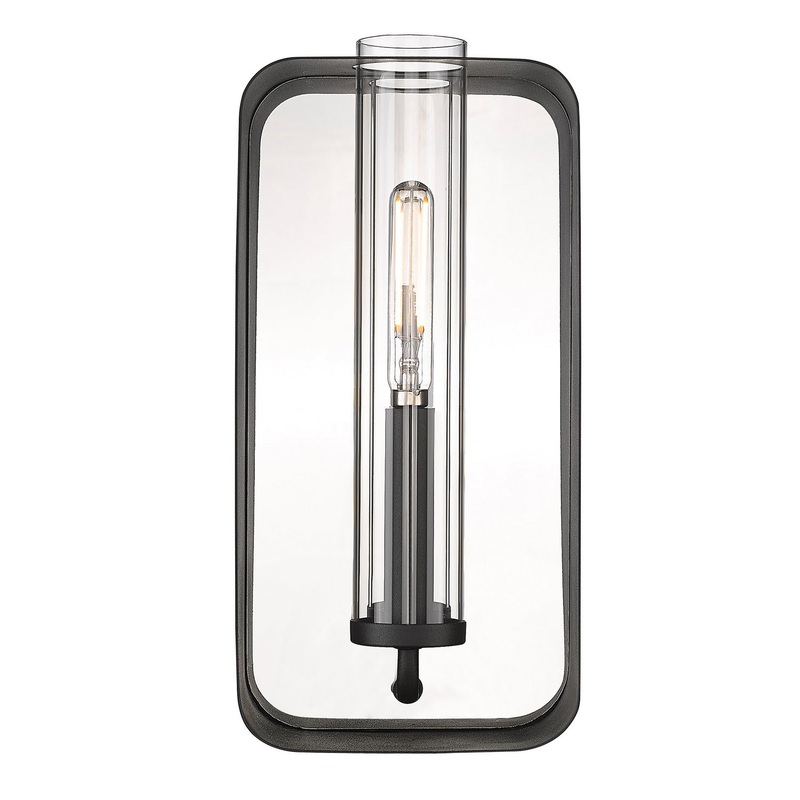One Light Wall Sconce from the Skye Collection in Natural Black Finish by Golden