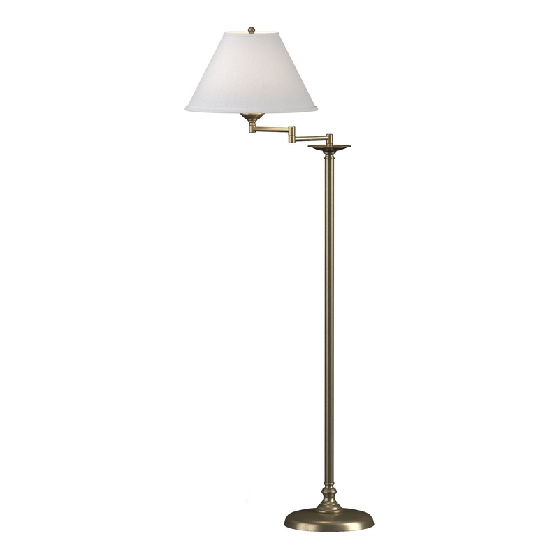 Simple Lines Swing Arm Floor Lamp Soft Gold