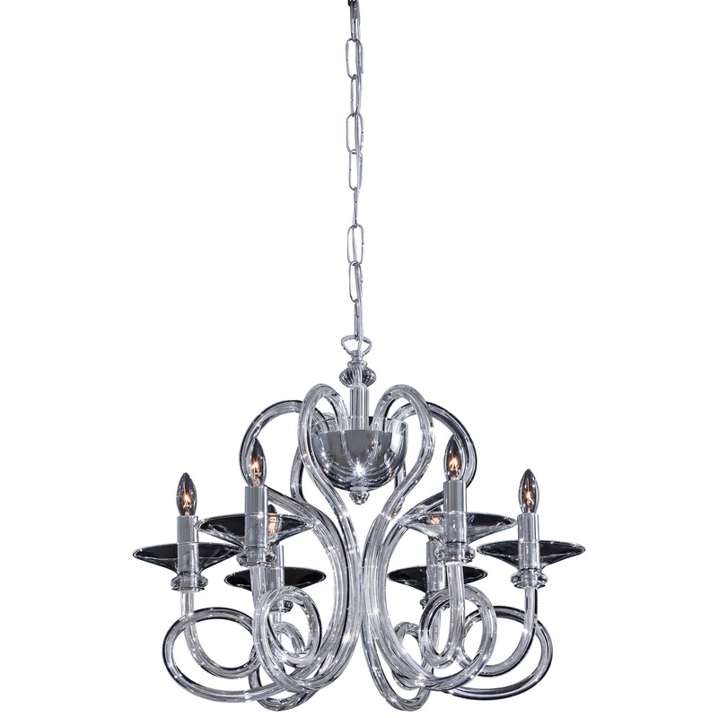 Six Light Chandelier from the Metropolitan Collection in Chrome W/ Clear Glass Finish by Metropolitan