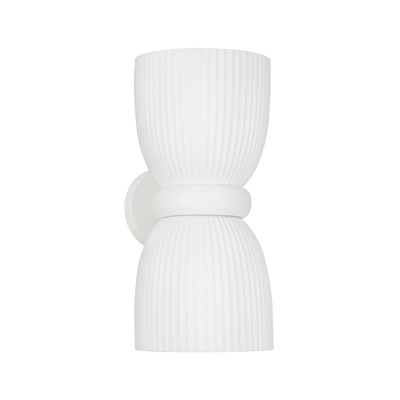 Two Light Wall Sconce from the Mallory Collection in Ceramic White Finish by Capital Lighting