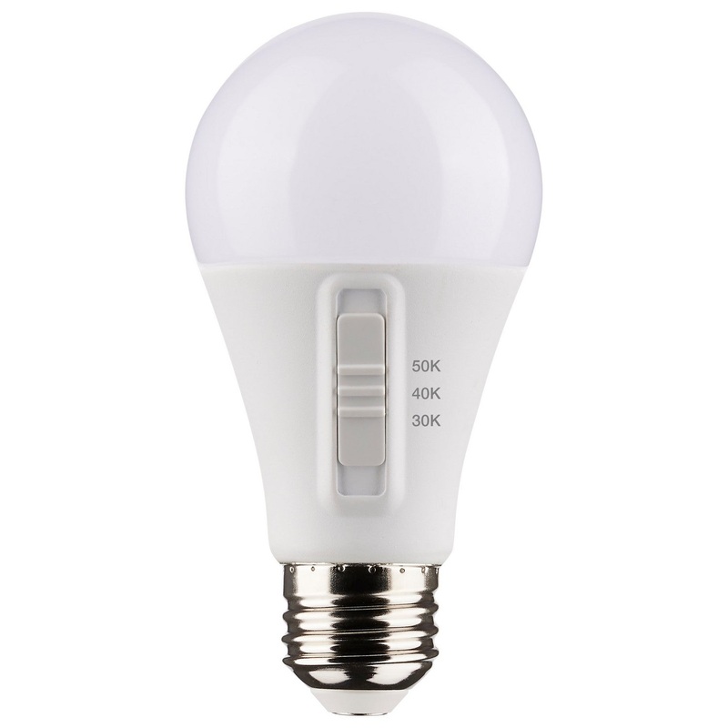 12 Watt A19 LED – Medium Base – CCT Selectable – White Finish – 90 CRI – 120 Volt – 4 Pack Light Bulb by Satco