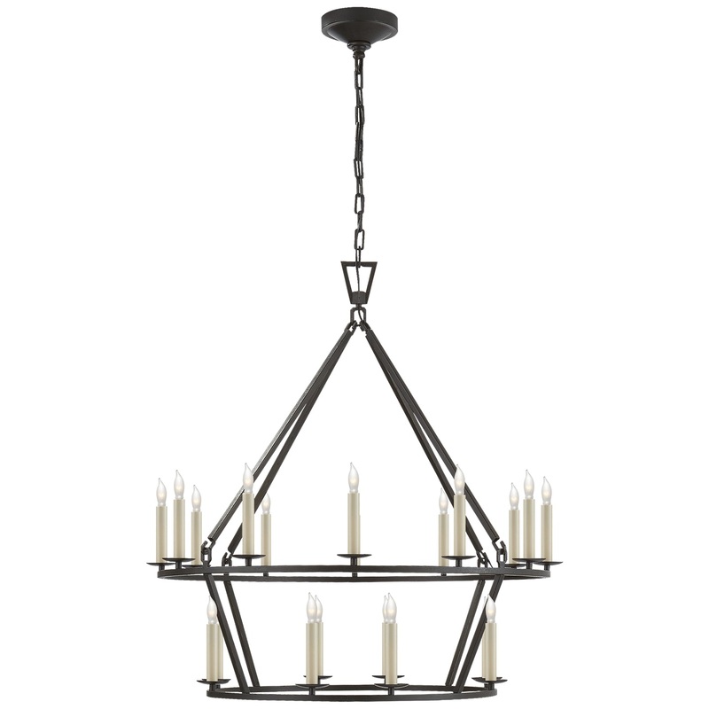 20 Light Chandelier from the Darlana Ring Collection in Aged Iron Finish by Visual Comfort Signature