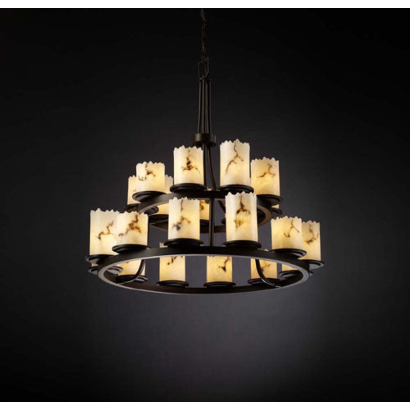 21 Light Chandelier from the LumenAria Collection in Dark Bronze Finish by Justice Designs