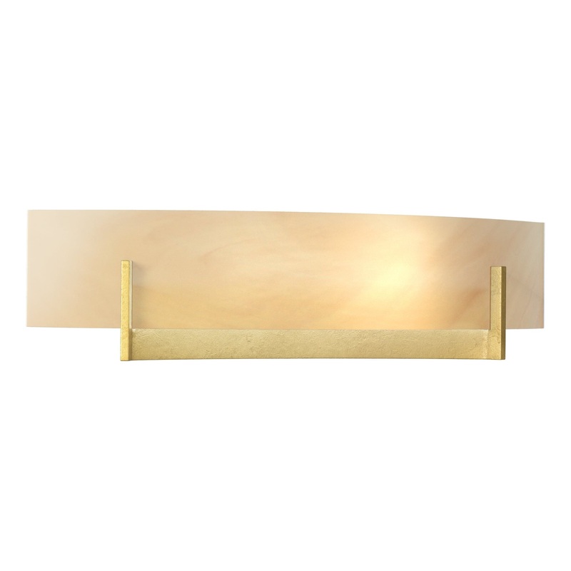 Axis Sconce Modern Brass Amber Swirl Glass (AA)