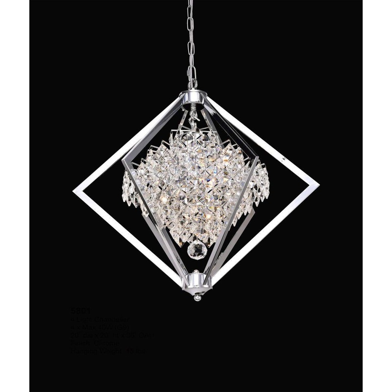 Cluster 8-Light Chandelier Chrome