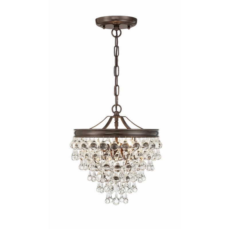 Crystorama 130-VZ Calypso Three Light Mini Chandelier Vibrant Bronze